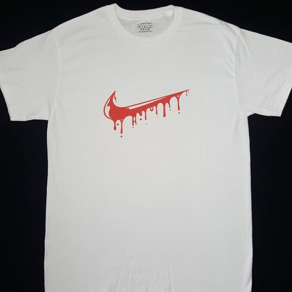 Nike Swoosh Drip T-SHIRT Drip RED NWT S M L XL - Picture 2 of 5